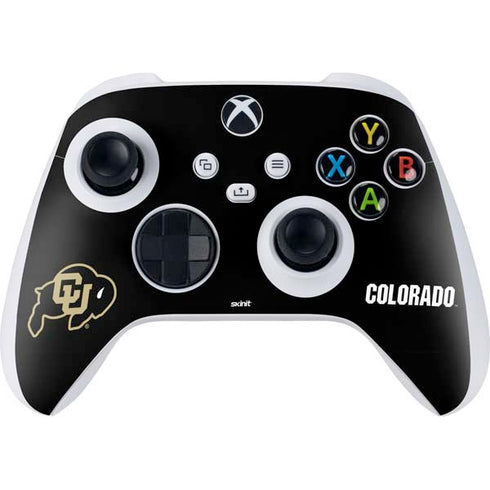 University of Colorado CU Logo on Black Xbox Series S Controller Skin